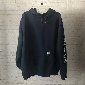 Carhartt Loose Fit Mid Weight Logo Sleeve Graphic Black Sweatshirt. Size 2X